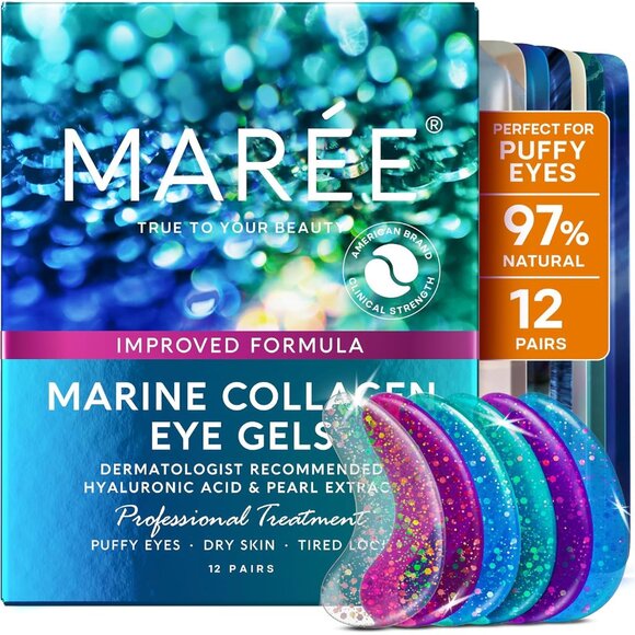 Eco-Friendly Eye Masks with Collagen 12 Pairs for Tired Eyes